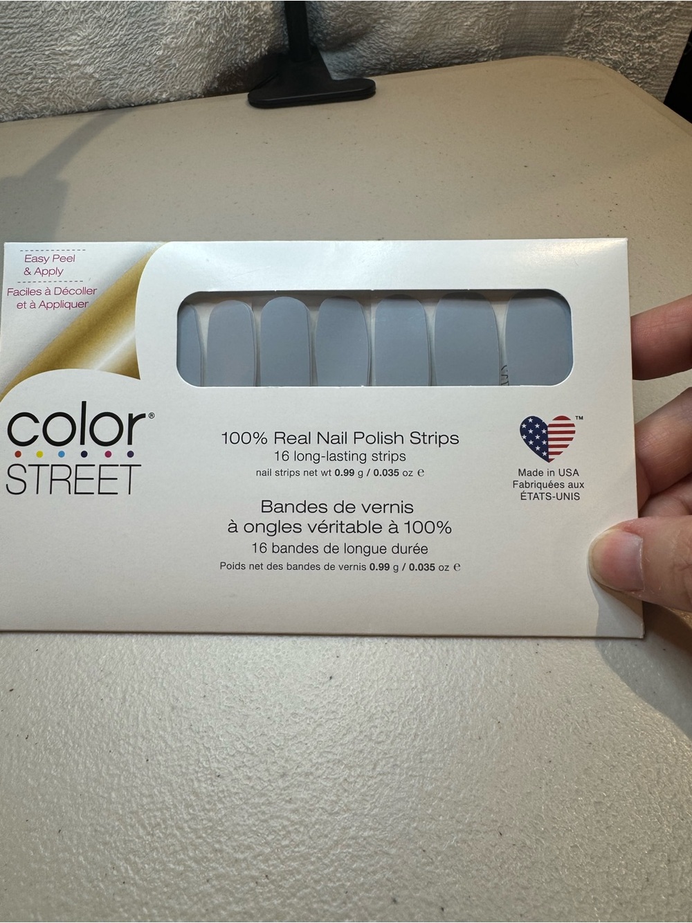 Color Street Blue/Gray Nail Polish Strips, Breezy Does It (retired)